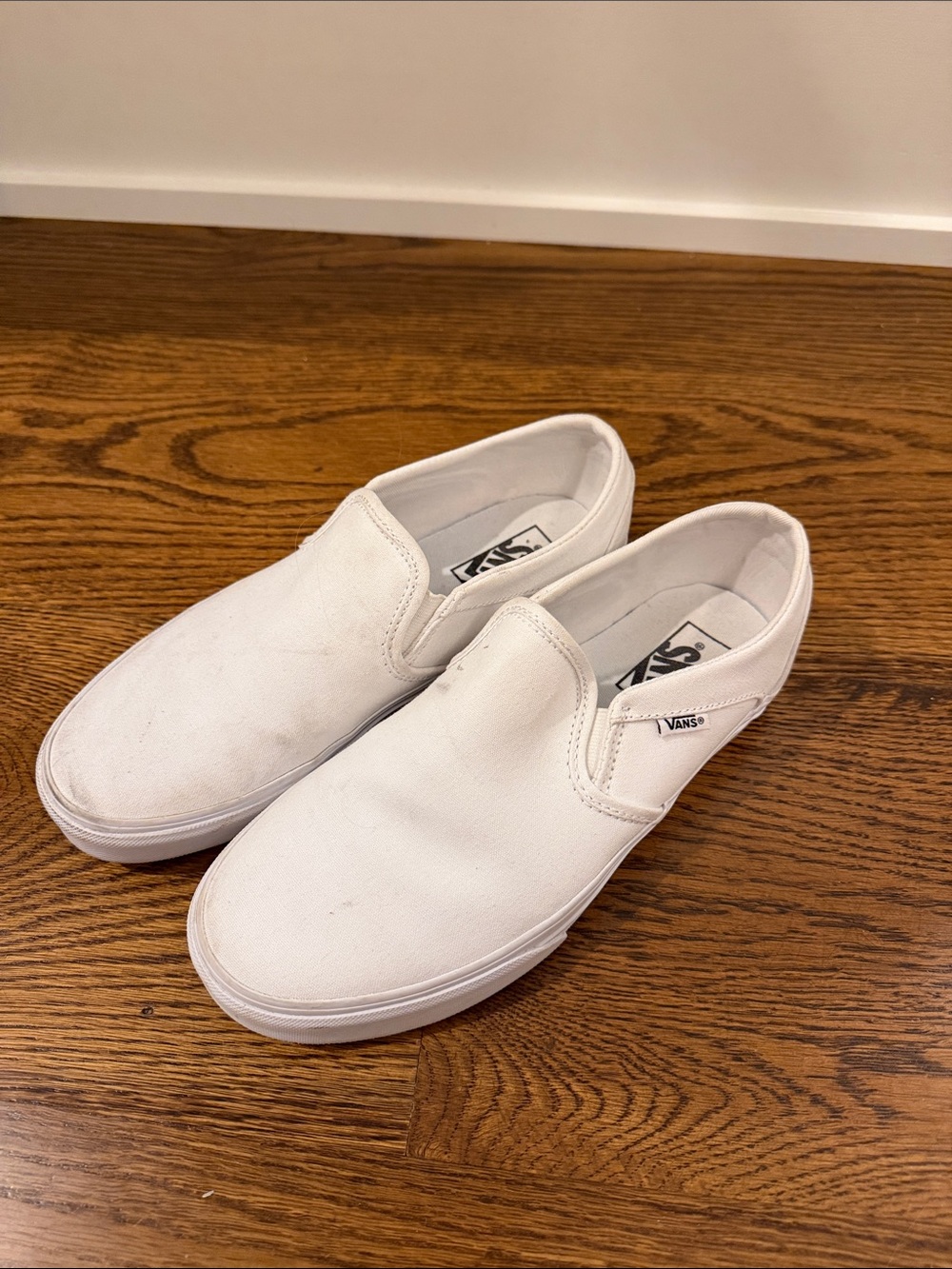 Vans Slip-On Canvas Loafers in White